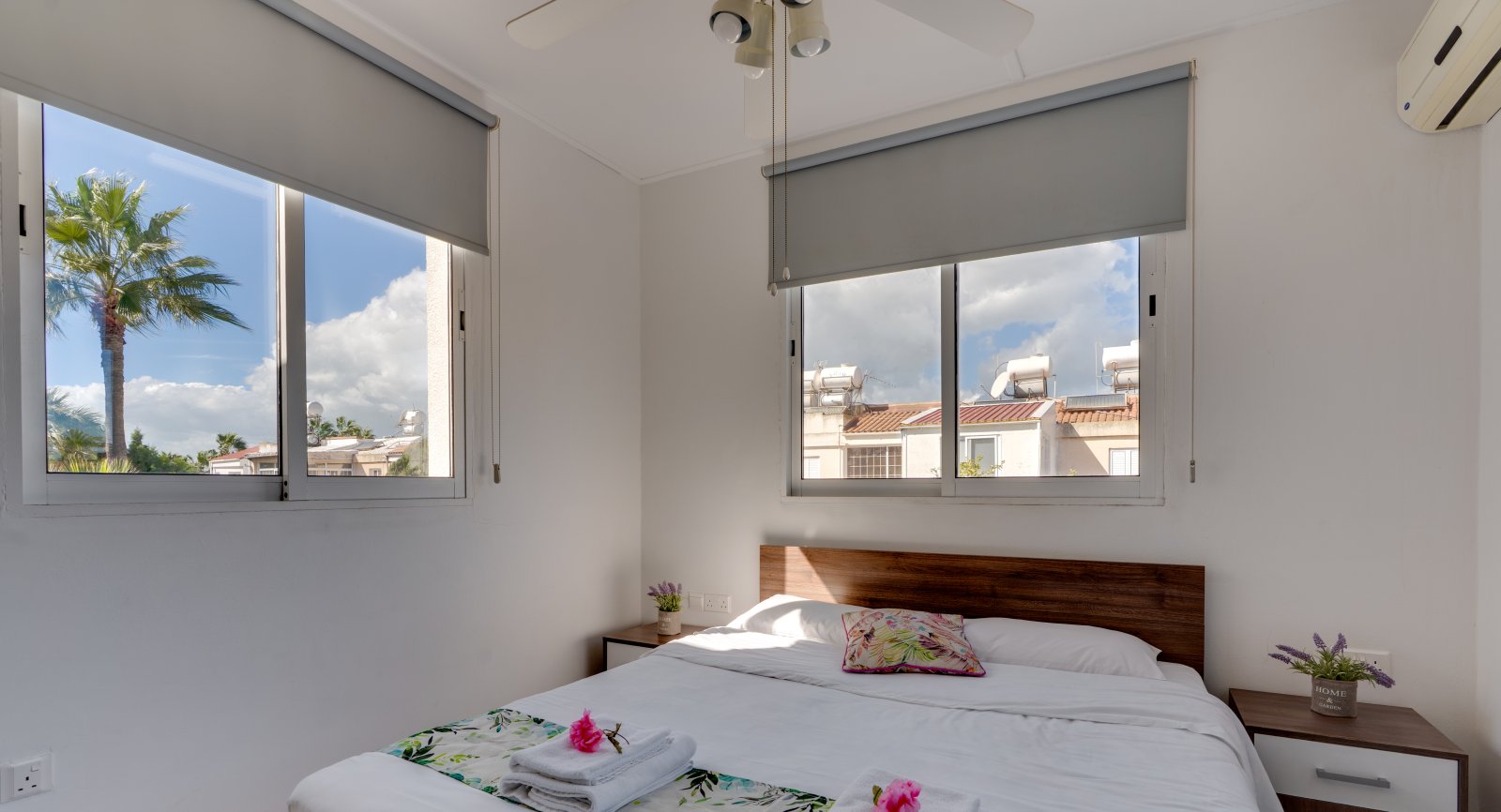 Bedroom with double bed at the Lux Sandy Beach Suite